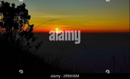 Sunrise on High Altitude over the Mountain Stock Photo