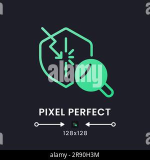 Penetration test green solid gradient desktop icon on black Stock Vector
