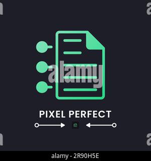 Contract conditions green solid gradient desktop icon on black Stock Vector