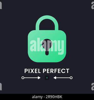 Private key green solid gradient desktop icon on black Stock Vector