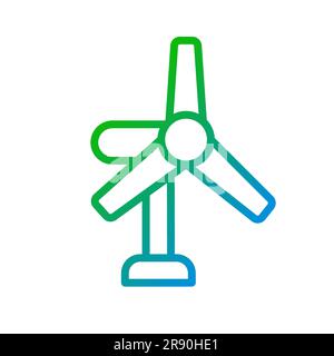 Windmill pixel perfect gradient linear vector icon Stock Vector