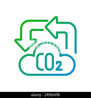 Carbon cycle pixel perfect gradient linear vector icon Stock Vector