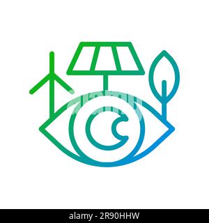 Control of power generation pixel perfect gradient linear vector icon Stock Vector