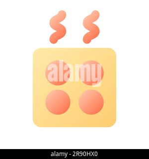 Kitchen stove pixel perfect flat gradient color ui icon Stock Vector