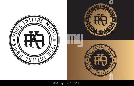 Luxury Initial AK or KA Monogram Letter Text Logo Streetwear Fashion AK Initial Logotype Traditional Initial Font Stock Vector
