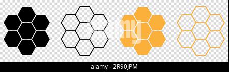 Honeycomb or molecule structure icon. Vector illustration isolated on transparent background Stock Vector