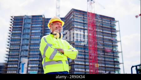 Industry Engineer With Hardhat. Industrial Workplace Safety Stock Photo