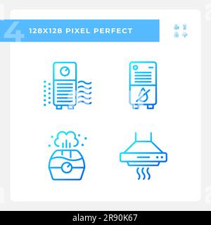 Indoor air quality gradient linear vector icons set Stock Vector