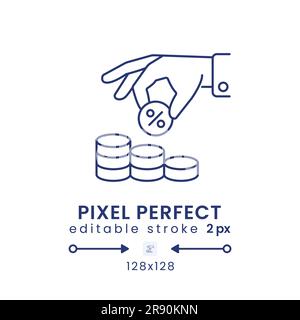 Tax Withholding linear desktop icon Stock Vector