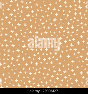 Square seamless background pattern from geometric shapes. The pattern is evenly filled with small plus symbols Stock Vector