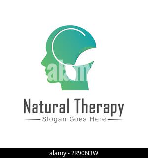 Natural Therapy Logo Design Psychotherapy Logotype Wellness Relaxation Stock Vector