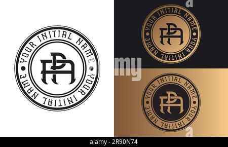 Luxury Initial AP or PA Monogram Letter Text Logo Streetwear Fashion AP Initial Logotype Traditional Initial Font Stock Vector