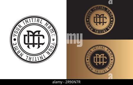 Luxury Initial MC or CM Monogram Letter Text Logo Streetwear Fashion MC Initial Logotype Traditional Initial Font Stock Vector