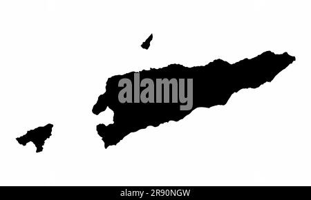 East Timor map silhouette isolated on white background Stock Vector