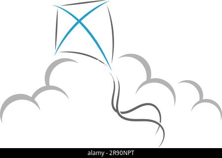 Kite logo icon design illustration Stock Vector