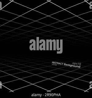 Abstract business or technology background of vision perspective, black template. Vector illustration. Stock Vector
