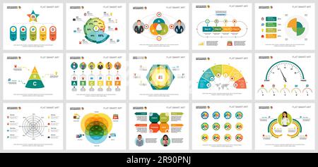 Colorful promotion or training concept infographic charts set Stock Vector
