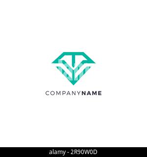 VT Diamond Logo. Diamond vector Illustration Stock Vector