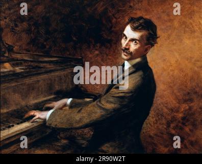 Maestro Arturo Toscanini (1867-1957) at the piano, 1902. Private Collection. Stock Photo