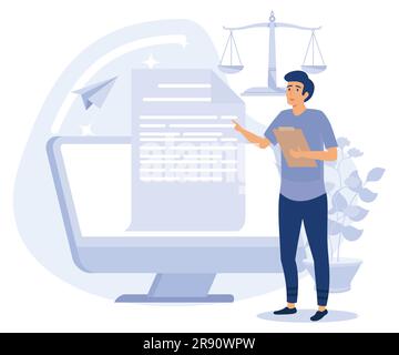 Website disclaimer concept, Terms and conditions, privacy policy, legal notice, menu bar design, corporate rules, UI element, flat vector modern illus Stock Vector
