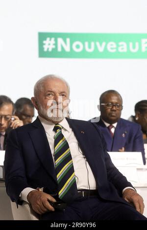 Paris, France. 23rd June, 2023. Brazilian President Luiz Inacio Lula Da Silva during the closing session of the New Global Financial Pact Summit, in Paris, France on June 23, 2023. Photo by Stephane Lemouton/Pool/ABACAPRESS.COM Credit: Abaca Press/Alamy Live News Stock Photo