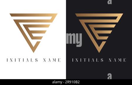Luxury Initial ZE or EZ Monogram Text Letter  Logo Design Stock Vector