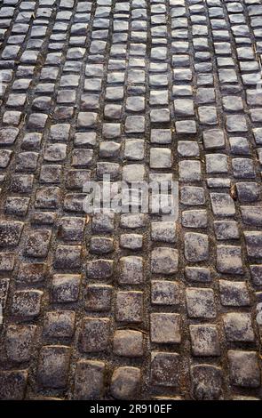 The texture of old cobblestone pavement Stock Photo