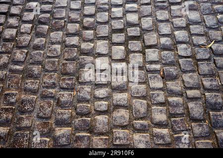 The texture of old cobblestone pavement Stock Photo
