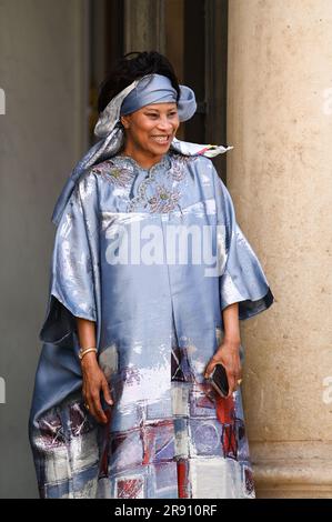 Paris, France. 23rd June, 2023. Aissata Tall Sall, Minister of Foreign Affairs and Senegalese abroad at the Elysee Palace, on the sidelines of the New Global Financial Pact Summit, in Paris, on June 23, 2023. Dozens of global leaders are gathering in Paris on June 22 for a summit to tease out a new consensus on international economic reforms to help debt-burdened developing countries face a growing onslaught of challenges, particularly climate change. Photo by Tomas Stevens/ABACAPRESS.COM Credit: Abaca Press/Alamy Live News Stock Photo