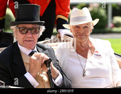 Ascot, UK. 23rd June, 2023. Berkshire, UK. June 23rd, 2023. Judi Dench attending day four of Royal Ascot. Credit: Doug Peters/Alamy Live News Stock Photo