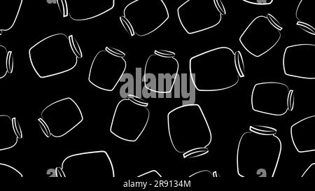 Seamless pattern with pickle jars fruits and vegetables. Stock Vector