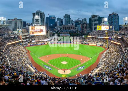 Petco Park, the baseball stadium home of the Major League team San Diego Padres, in downtown San Diego, California Stock Photo