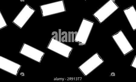 Texture, seamless pattern of modern trendy beautiful glossy expensive smart realistic isometric surround smartphones, mobile phones, touchscreen devic Stock Vector