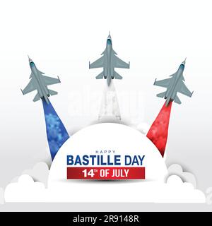 happy bastille day greetings. vector illustration design Stock Vector