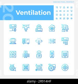 Ventilation gradient linear vector icons set Stock Vector