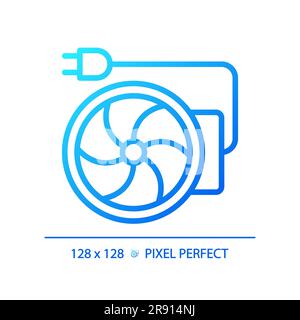 Inline duct fan gradient linear vector icon Stock Vector