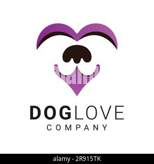 Dog Love Logo Design Pet Love Care Logotype Stock Vector