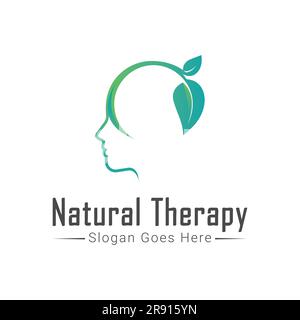 Natural Therapy Logo Design Psychotherapy Logotype Wellness Relaxation Stock Vector