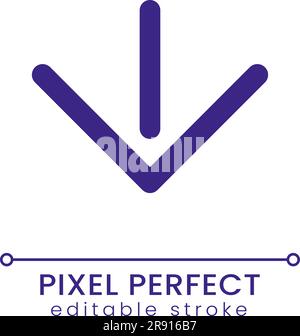 Move downward pixel perfect RGB color ui icon Stock Vector