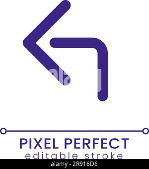 Reply arrow pixel perfect RGB color ui icon Stock Vector