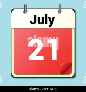 day on the calendar, vector image format, June 21 Stock Vector