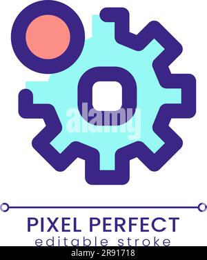 Settings notification pixel perfect RGB color ui icon Stock Vector