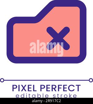 Delete from folder pixel perfect RGB color ui icon Stock Vector