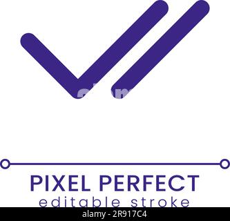 Double checkmark pixel perfect RGB color ui icon Stock Vector