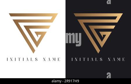 Luxury Initial ZG or GZ Monogram Text Letter  Logo Design Stock Vector