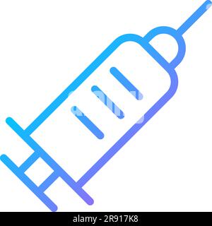 Medical syringe pixel perfect gradient linear vector icon Stock Vector