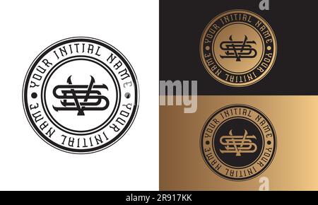 Luxury Initial SVD or DVS Monogram Letter Text Logo Streetwear Fashion SVD Initial Logotype Traditional Initial Font Stock Vector