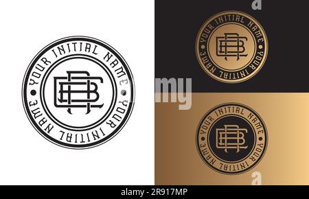 Luxury Initial ABC or CBA Monogram Letter Text Logo Streetwear Fashion ABC Initial Logotype Traditional Initial Font Stock Vector