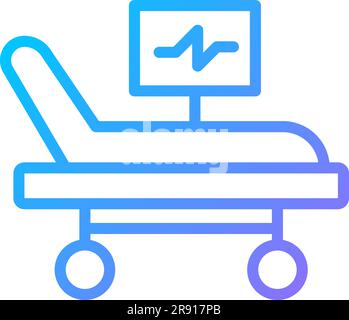 Intensive care bed pixel perfect gradient linear vector icon Stock Vector