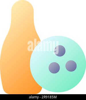 Bowling equipment pixel perfect flat gradient color ui icon Stock Vector